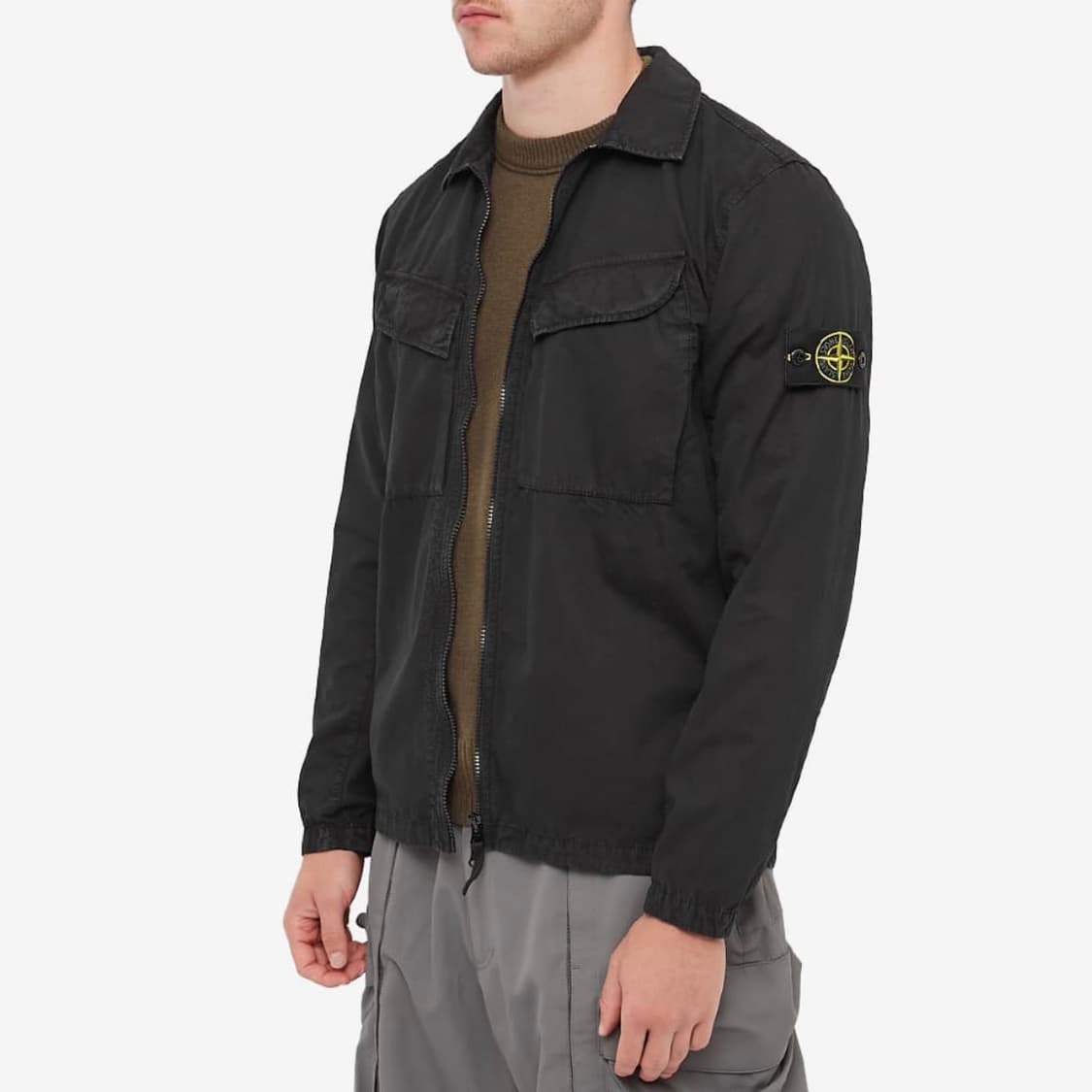 [S+급/M] 22FW 스톤아일랜드 올드이펙트 오버셔츠 자켓 블랙 상품이미지10