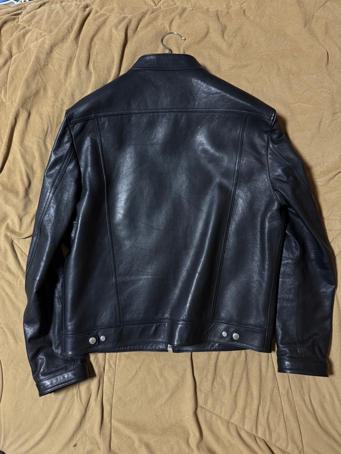 [1] 다이브인 루즈드 베지터블 램스킨 레더 자켓 블랙 팝니다 상품이미지5