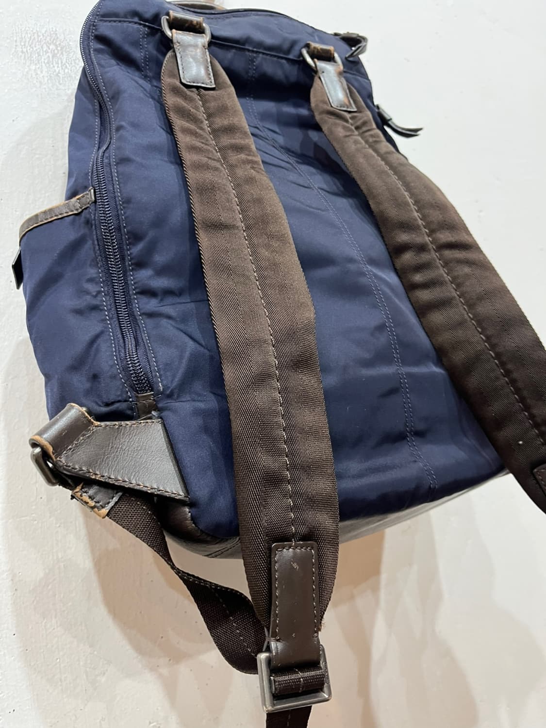 COACH 코치 레더 트리밍 백팩 네이비 상품이미지8