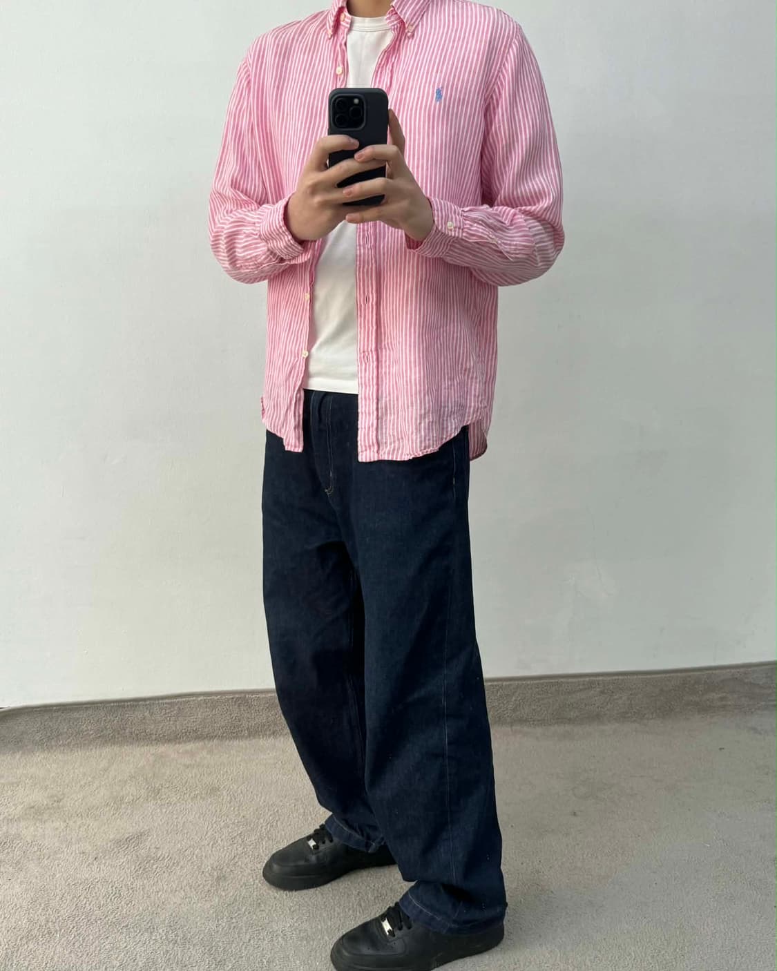 [M] 폴로 랄프로렌 핑크 스트라이프 린넨 셔츠 클래식핏 상품이미지3