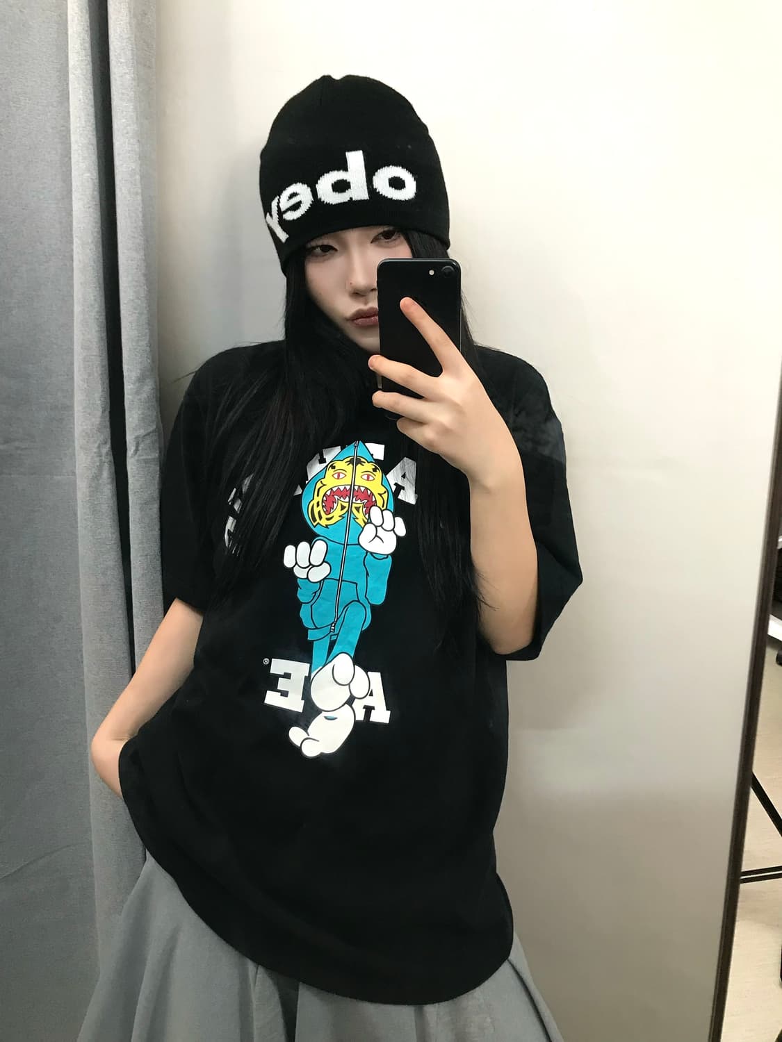 [정품]베이프 샤크 타이거 풀집 그래픽 반팔티 블랙 L 상품이미지1