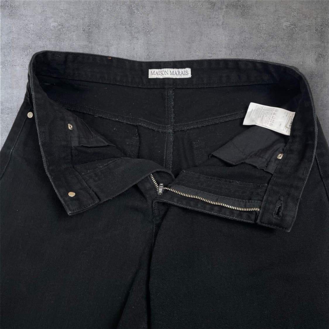 메종마레 maisonmarais 블랙 와이드 데님팬츠 블랙진 38S 상품이미지3