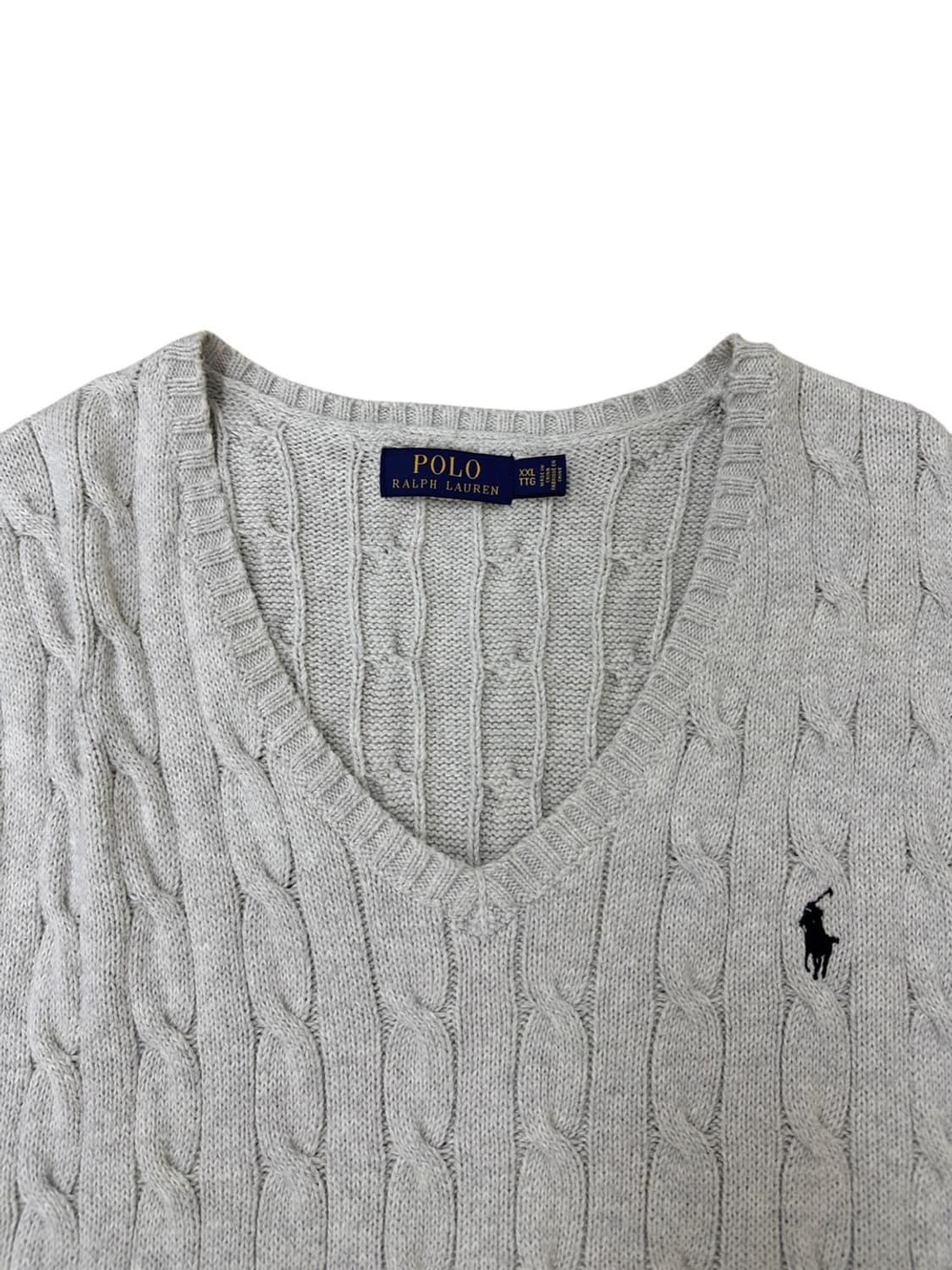 폴로 꽈배기 케이블 니트조끼 그레이 (2XL) 상품이미지4