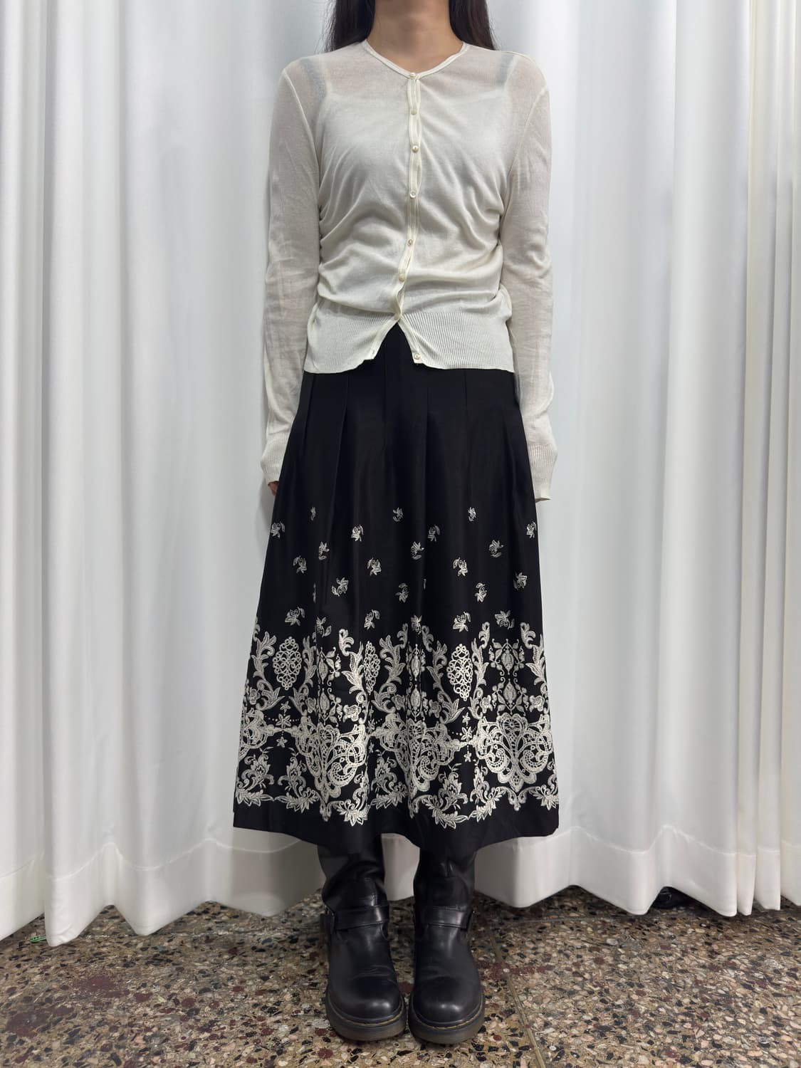 white slim cardigan 상품이미지2