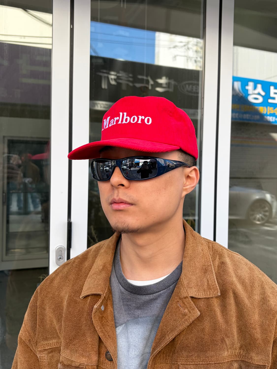Marlboro logo corduroy trucker cap 상품이미지3