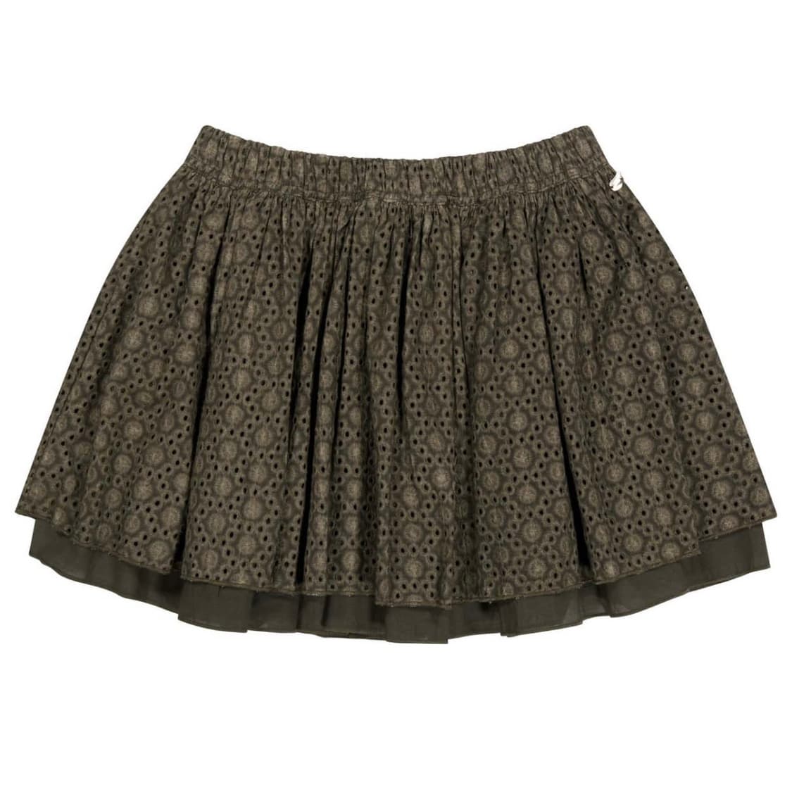 (브라운 ➡️ 화이트) 교환 FLOWER PUNCHING SKIRT 상품이미지1