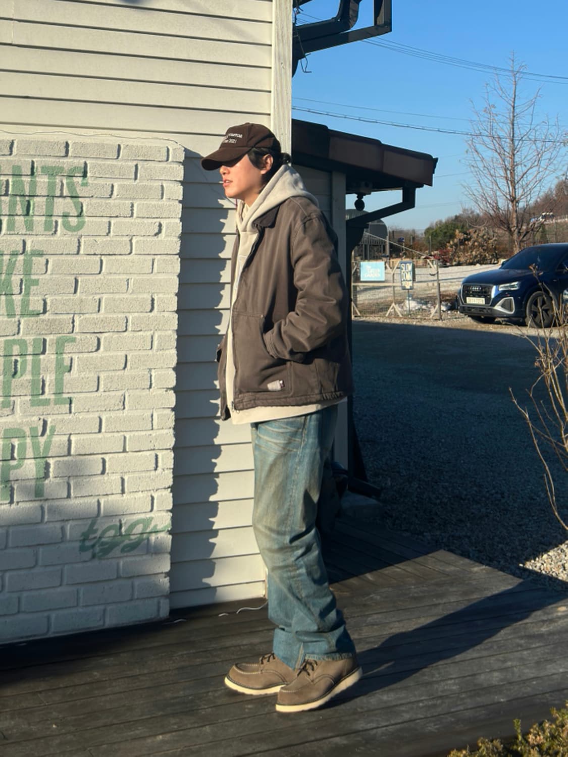 XL) 자라 콘트라스트 네크라인 점퍼 워크자켓 상품이미지1