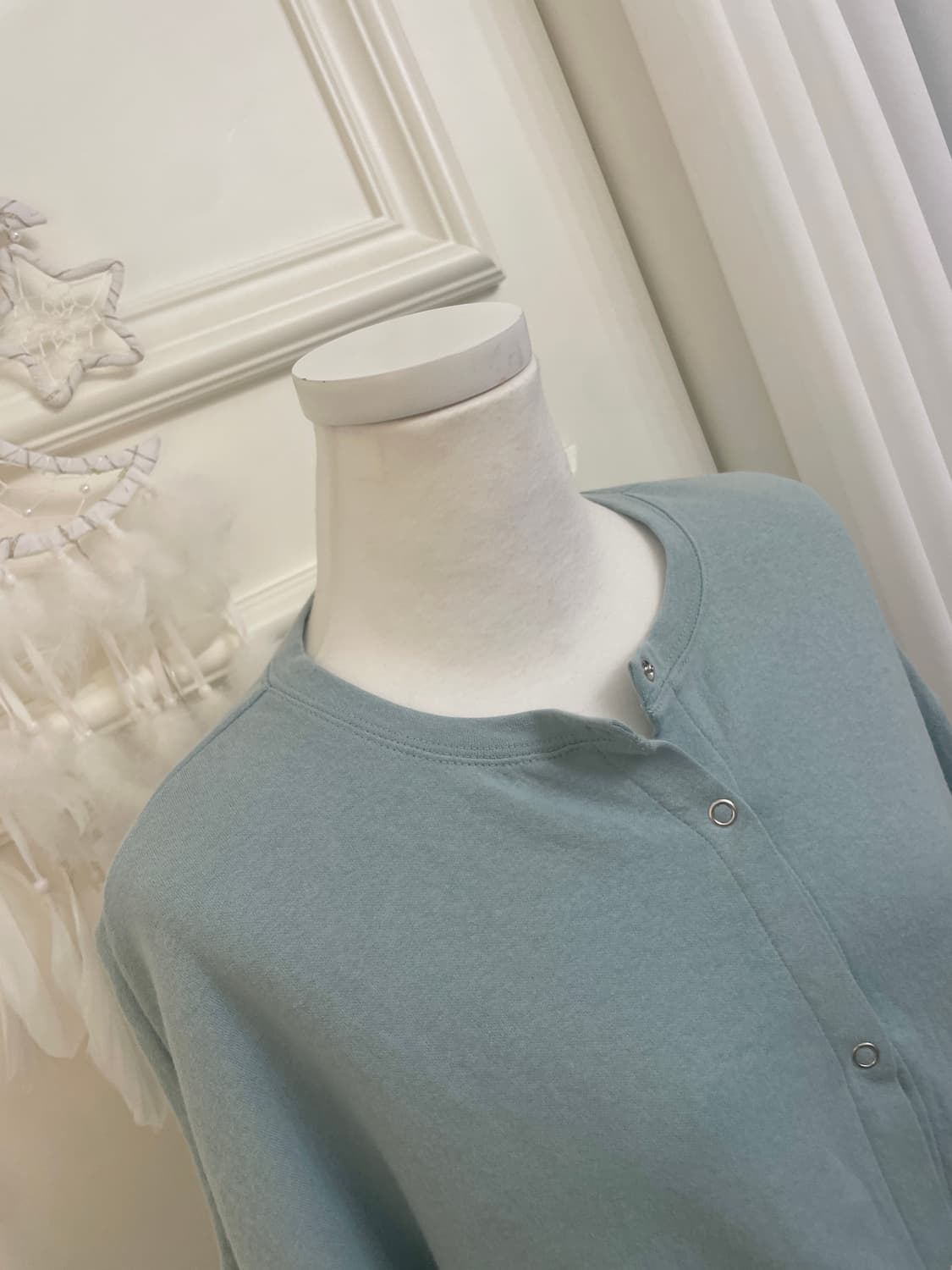 indi mint cotton snap button cardigan to 상품이미지7