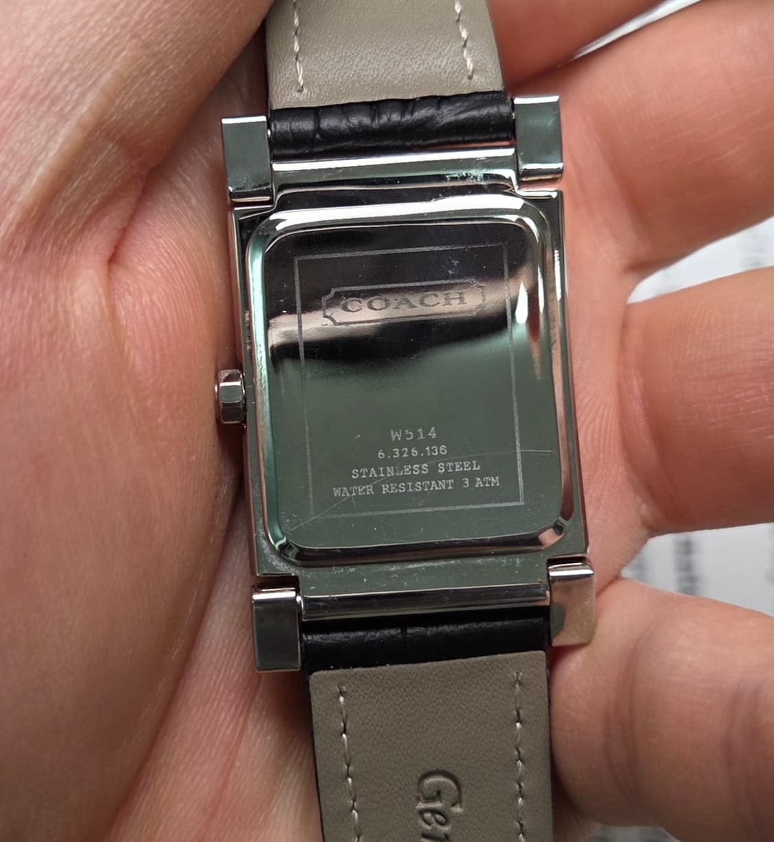 명품 코치 w514 사각탱크 아라빅 블랙 다이얼 쿼츠 드레스워치 상품이미지7