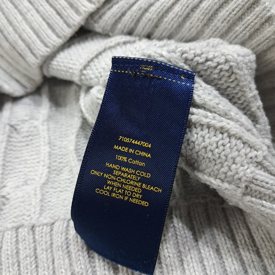 CL042 M 폴로 랄프로렌 아이스 그레이 시그니처 케이블 코튼 니트 상품이미지5