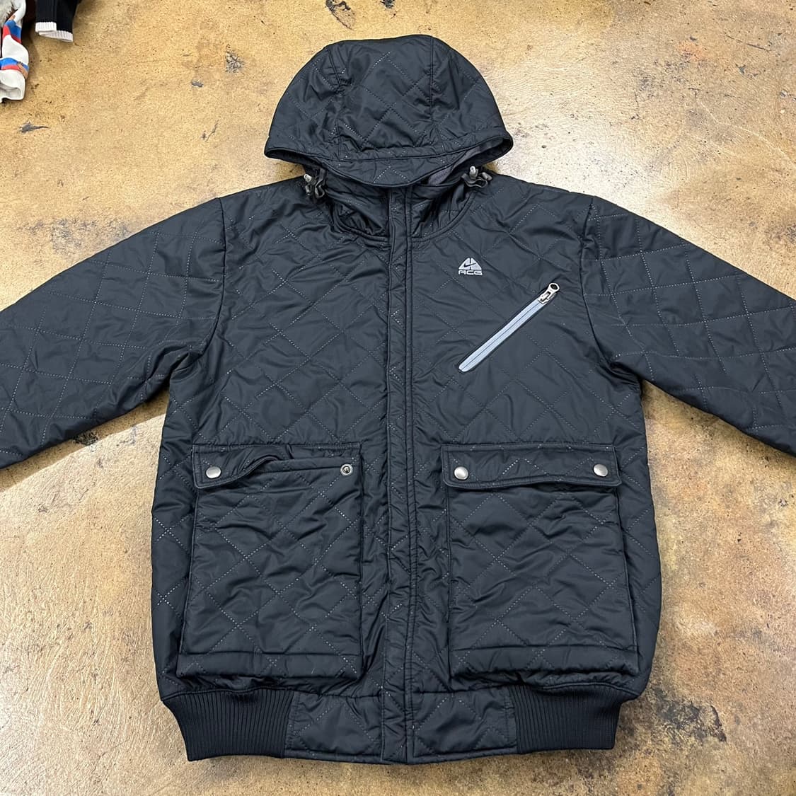 [정품/S] 나이키 ACG 퀼팅 후드 패딩 블랙 b15 상품이미지3