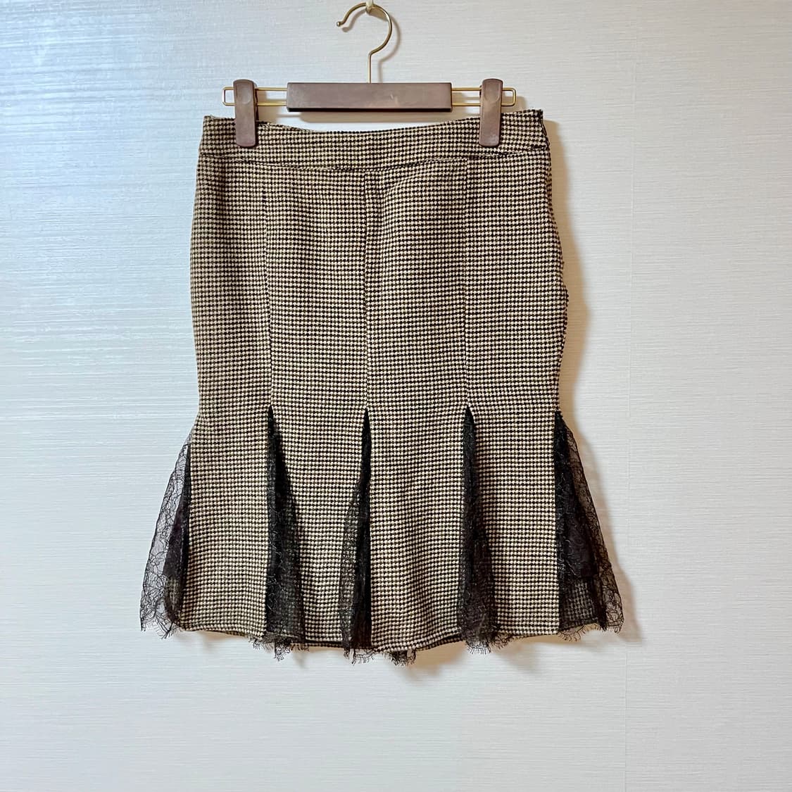 VALENTINO 레드 발렌티노 울 레이스 스커트 상품이미지1