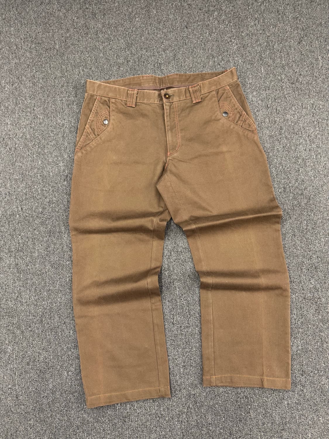 OS)Angee Bros 빈티지 올리브 헤비 코튼 팬츠 상품이미지3