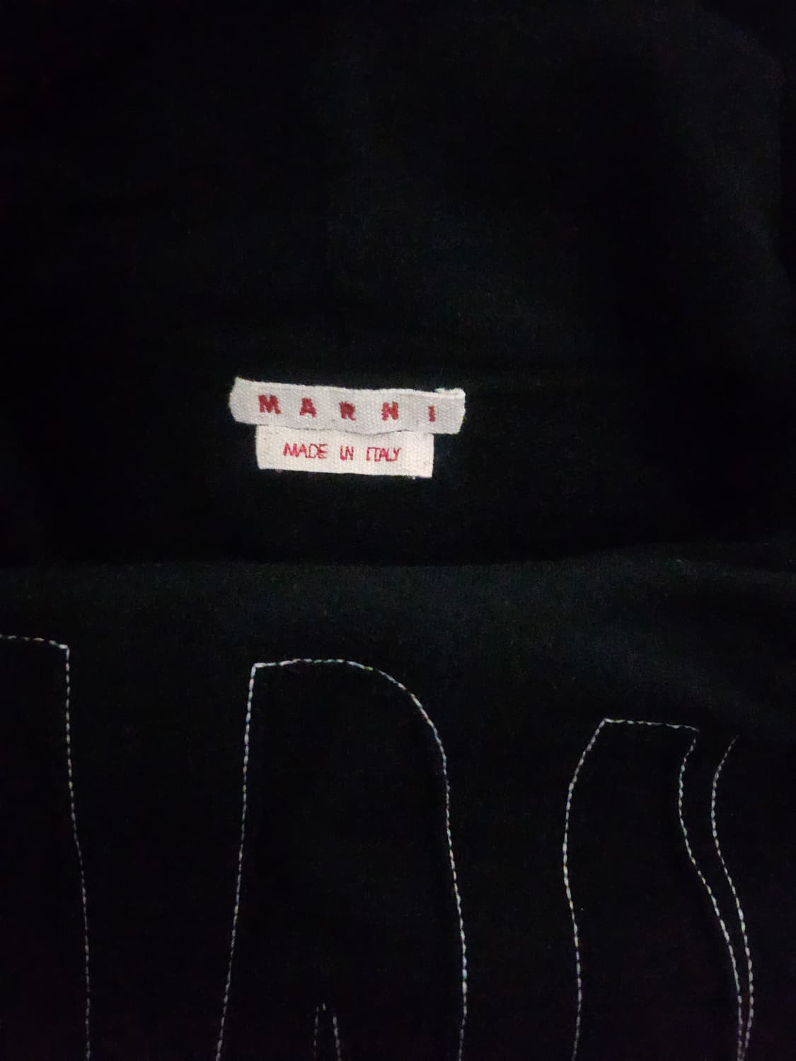 [거의 새것] 마르니 로고 장식 블랙 코튼 후드 티셔츠 오버핏 46 상품이미지4