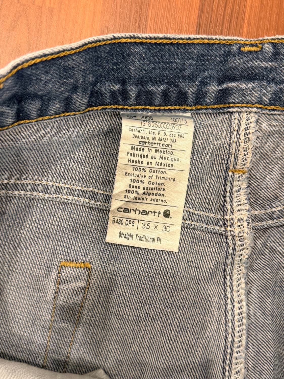 Carhartt 칼핱트 B480 데님 팬츠 (36inch) 상품이미지10