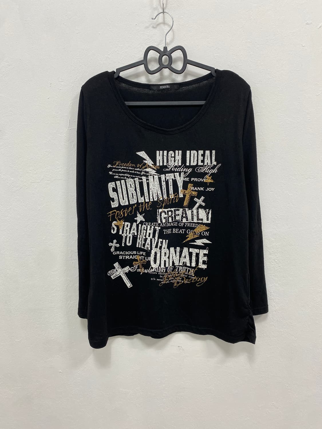 [PENDORA] 펜도라 펑크 레터링 글리터 롱슬리브 상품이미지5