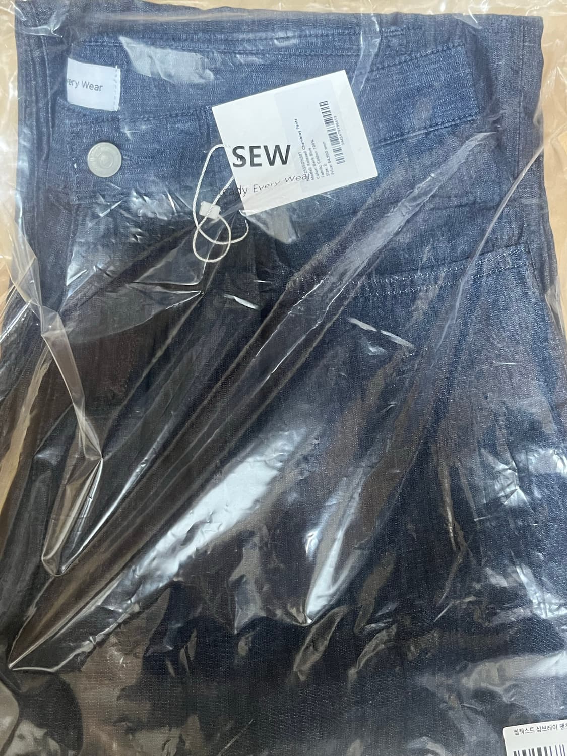 (새상품)SEW 샴브레이 팬츠 2사이즈 상품이미지1