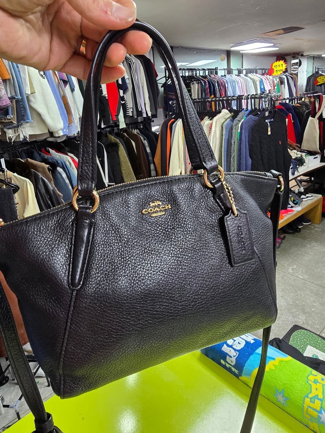 코치 블랙 레더 토트백 (1473) 상품이미지1