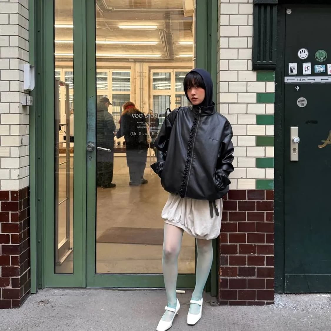 럭키슈에뜨 프릴 레더 점퍼 상품이미지4