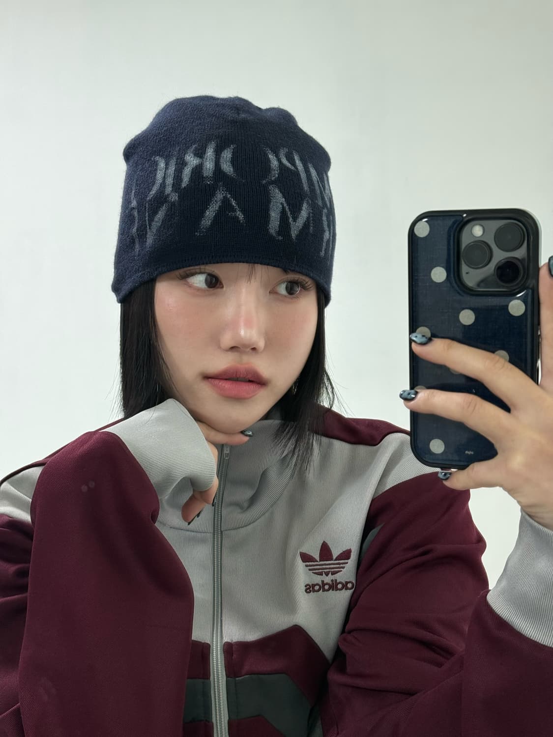 아르마니 네이비 로고 비니 상품이미지1