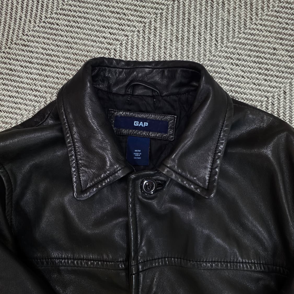 올드 갭 레더 빈티지 카 코트 블랙 M사이즈 상품이미지2
