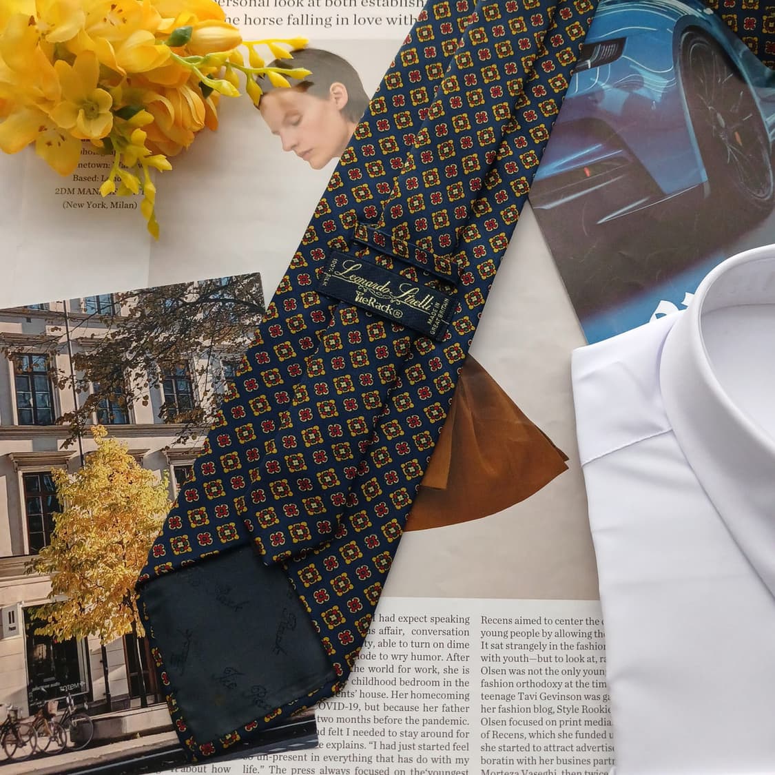 타이랙 실크 네이비 지오메트릭 넥타이 9.5cm A등급 A18708
 상품이미지3