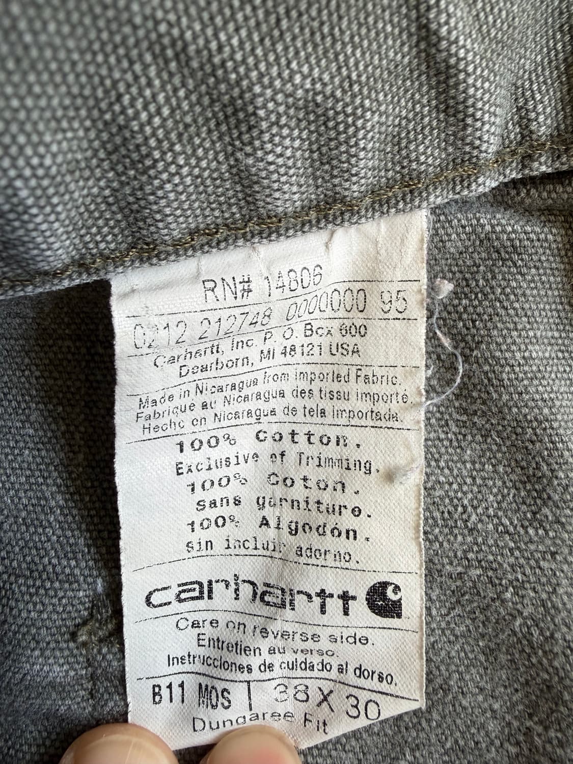 칼하트 B11 카펜터 팬츠 모스그린 38 상품이미지4