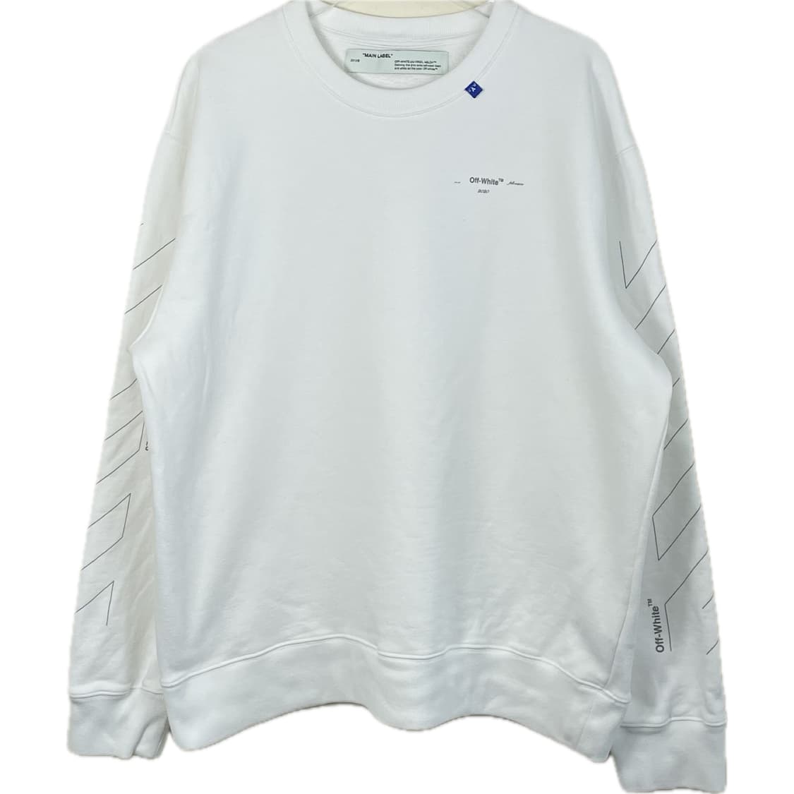 [XXL] 오프화이트 19FW 다이애거널 맨투맨 상품이미지1