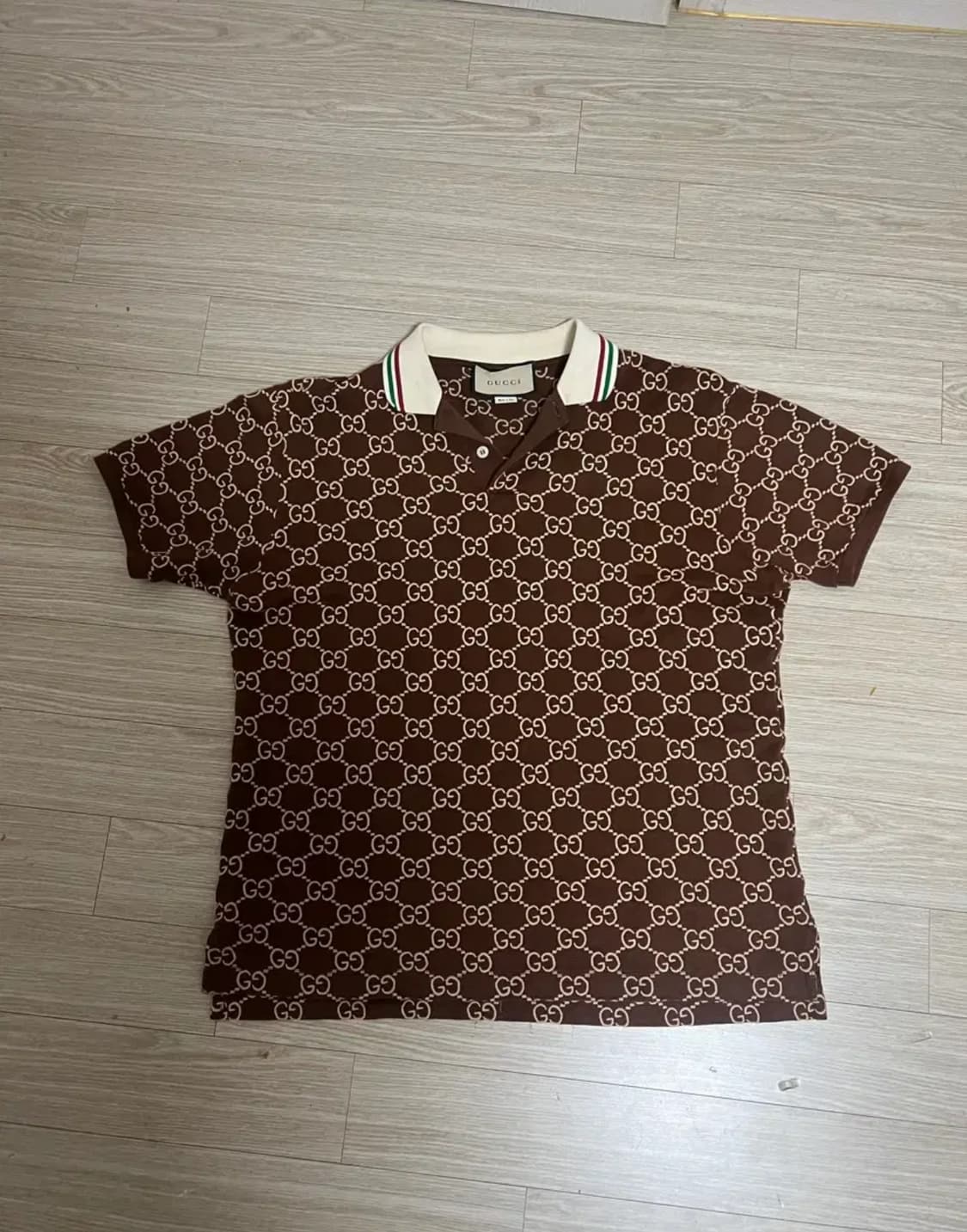 여름에 여자와 여행 준비하세요 구찌 시그니처 로고 GG패턴 니트 반팔 상품이미지1