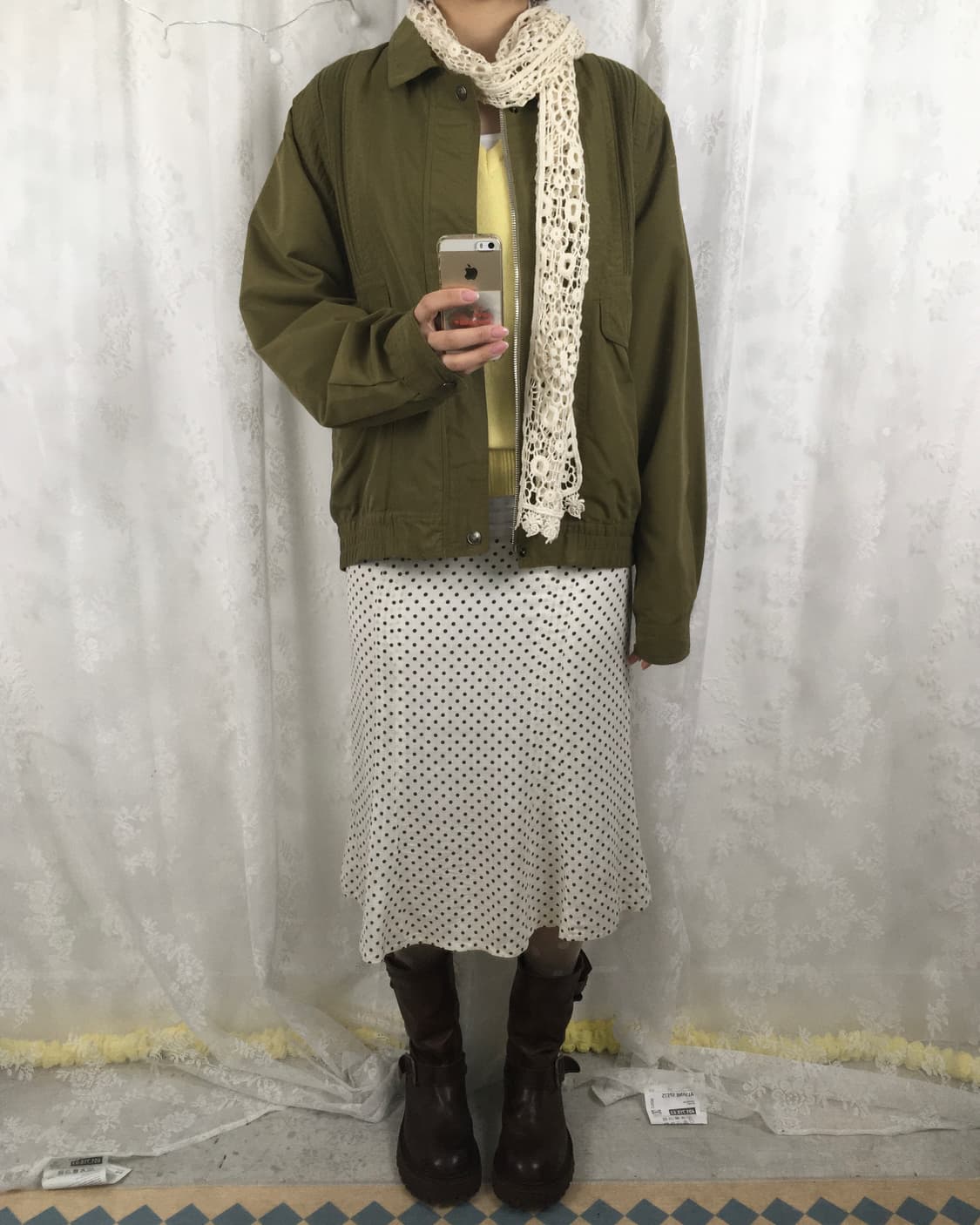 KD Room Vintage Olive Cropped Jacket 상품이미지9