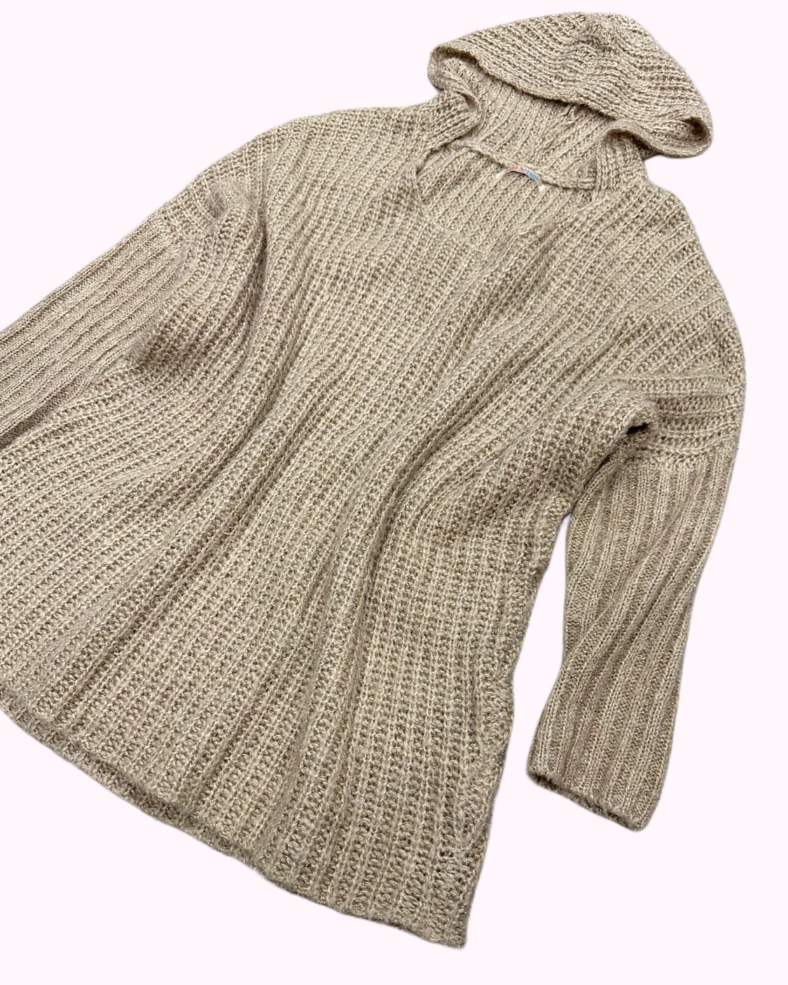 FREE'S MART glitter beige hood knit t 상품이미지3