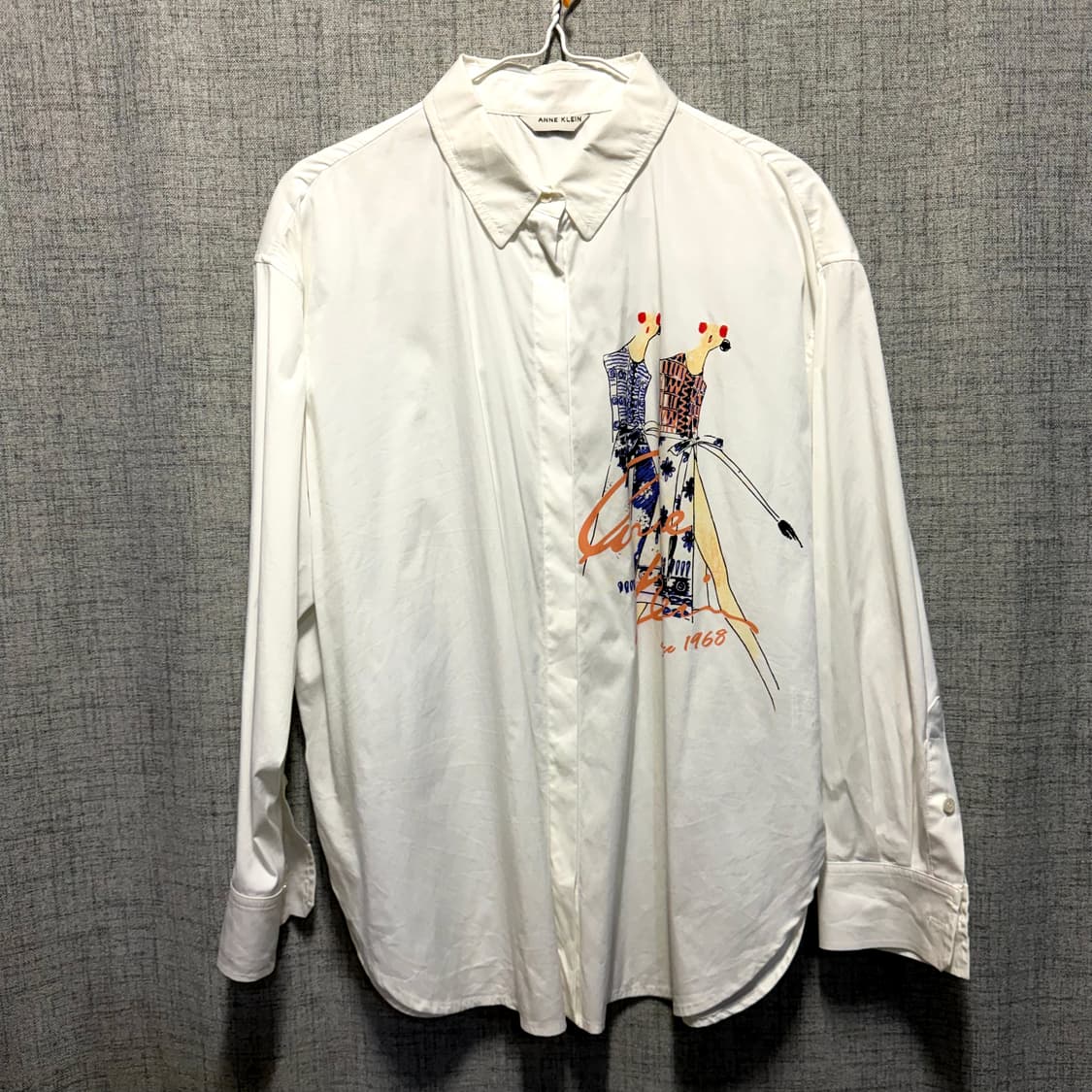 앤클라인 화이트 프린팅 셔츠 블라우스  상품이미지1
