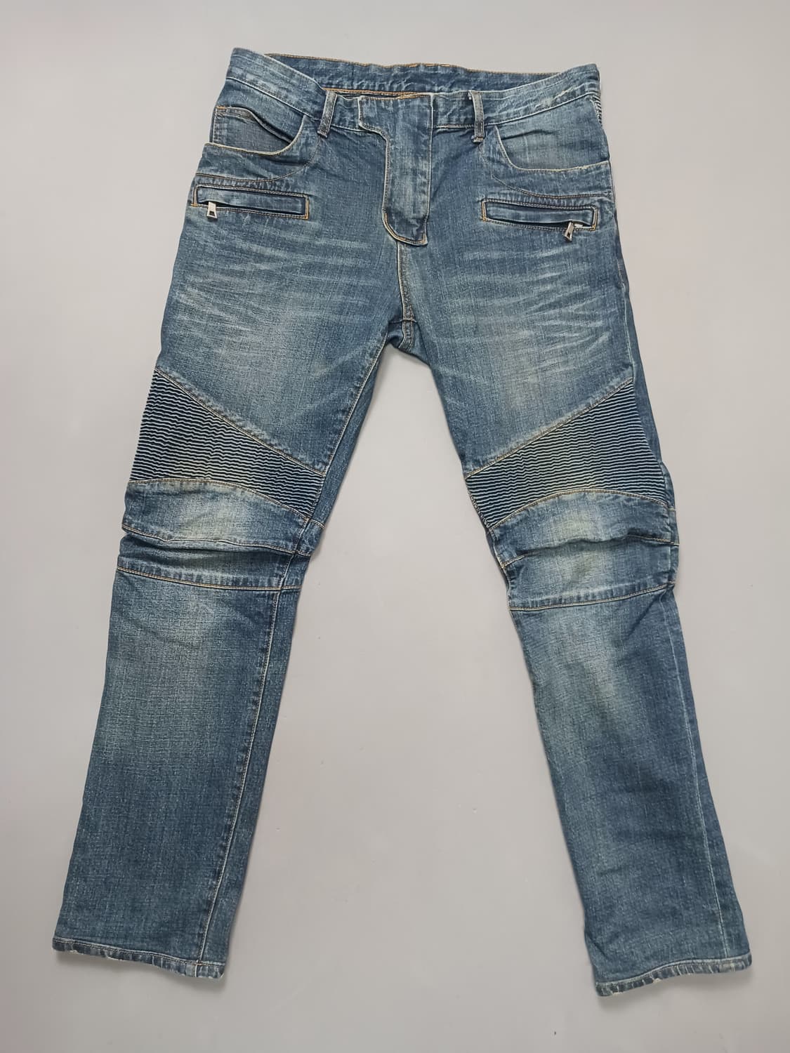 [34] 발망 진청 워싱 바이커진 청바지 상품이미지1