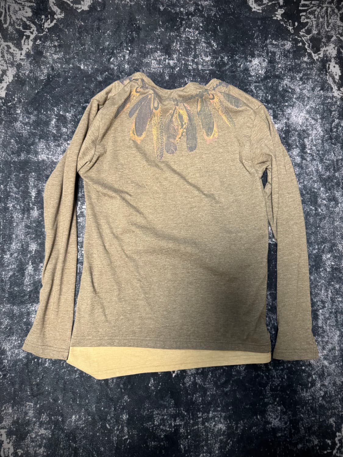 feather design V-neck sleeve 상품이미지3