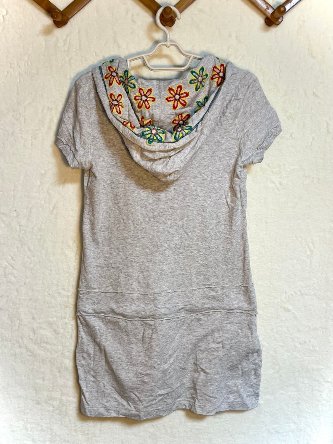 빈티지 히피 자수 후드 반팔 원피스 상품이미지2