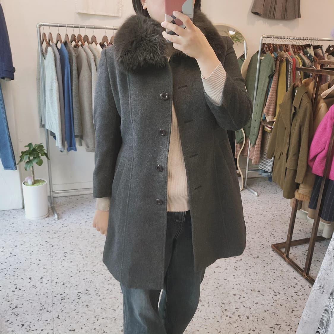 블루폭스퍼 앙고라 코트 상품이미지9