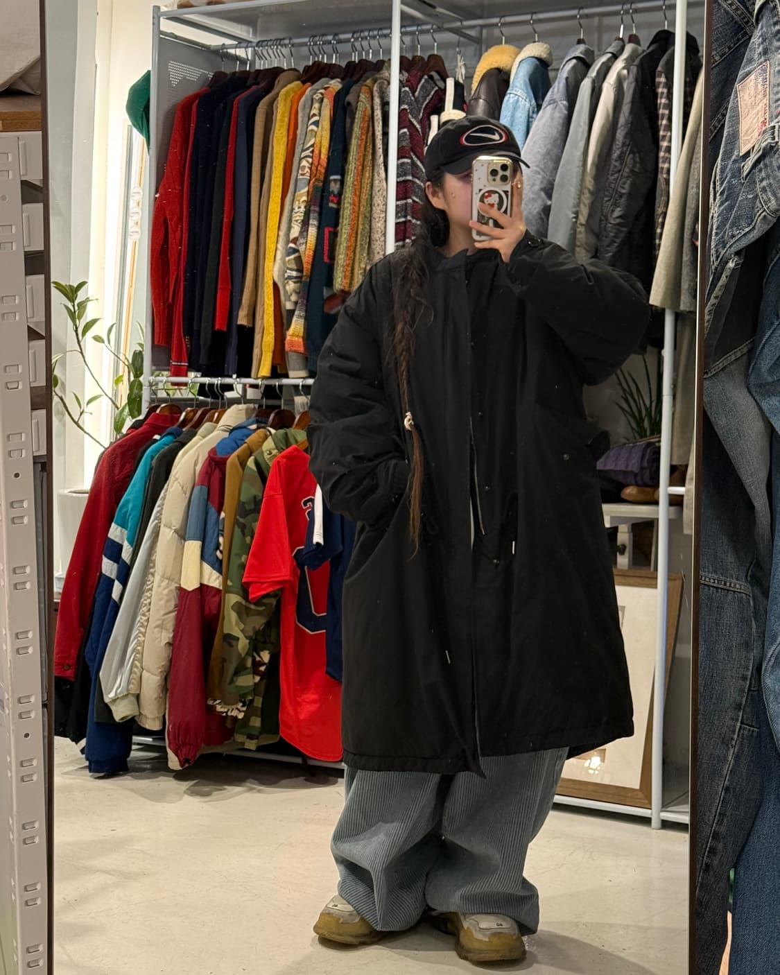 Vintage 블랙 피쉬테일 패딩 점퍼  상품이미지1