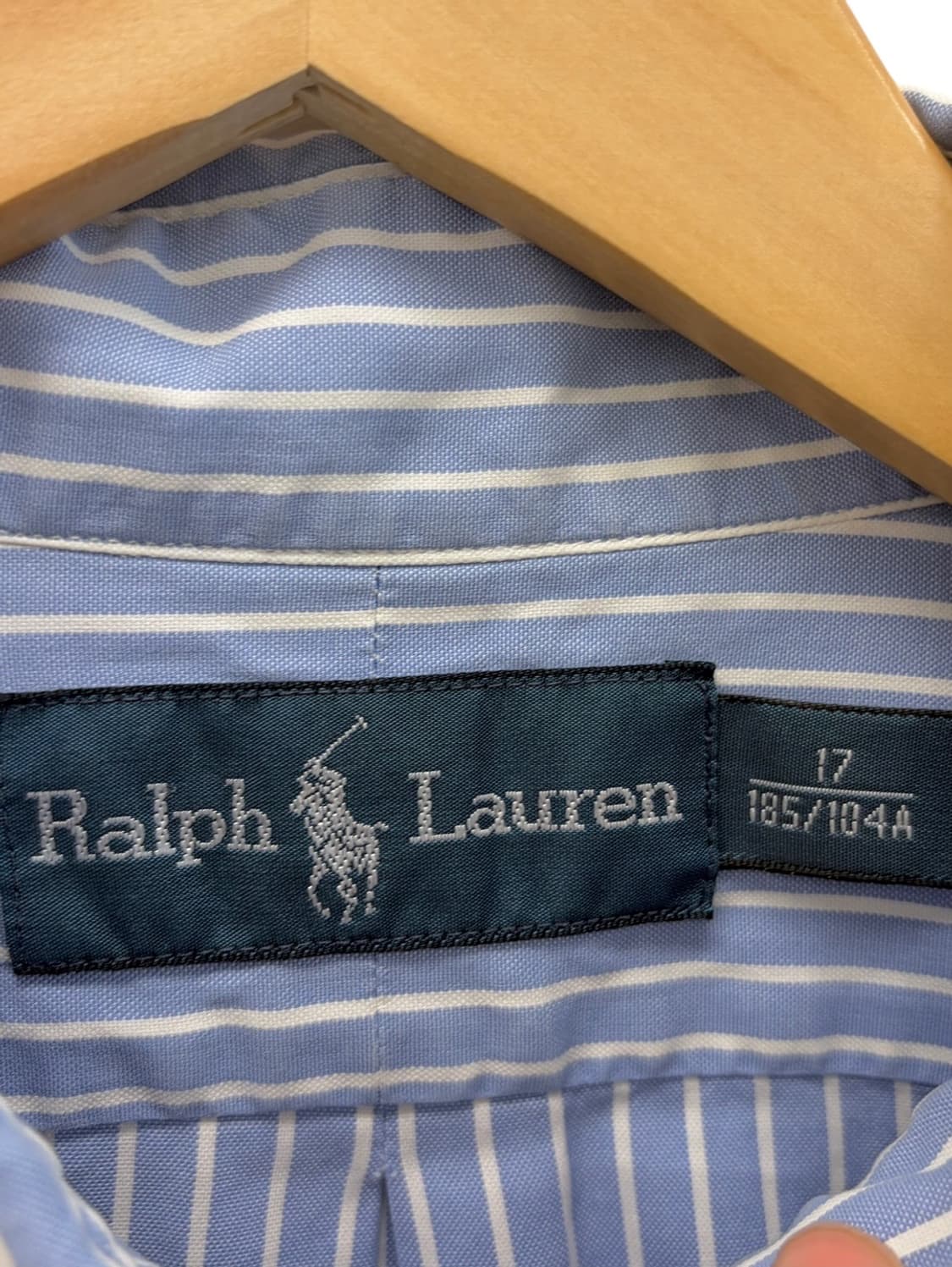 폴로 줄무늬 셔츠 스카이블루&화이트 (2XL)  상품이미지9