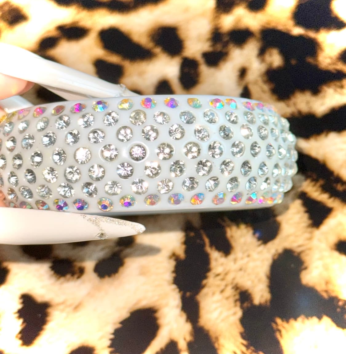 시부야 갸루 화이트 큐빅 뱅글 팔찌 상품이미지3