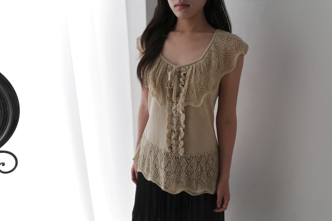 crochet knit sleeveless 상품이미지2