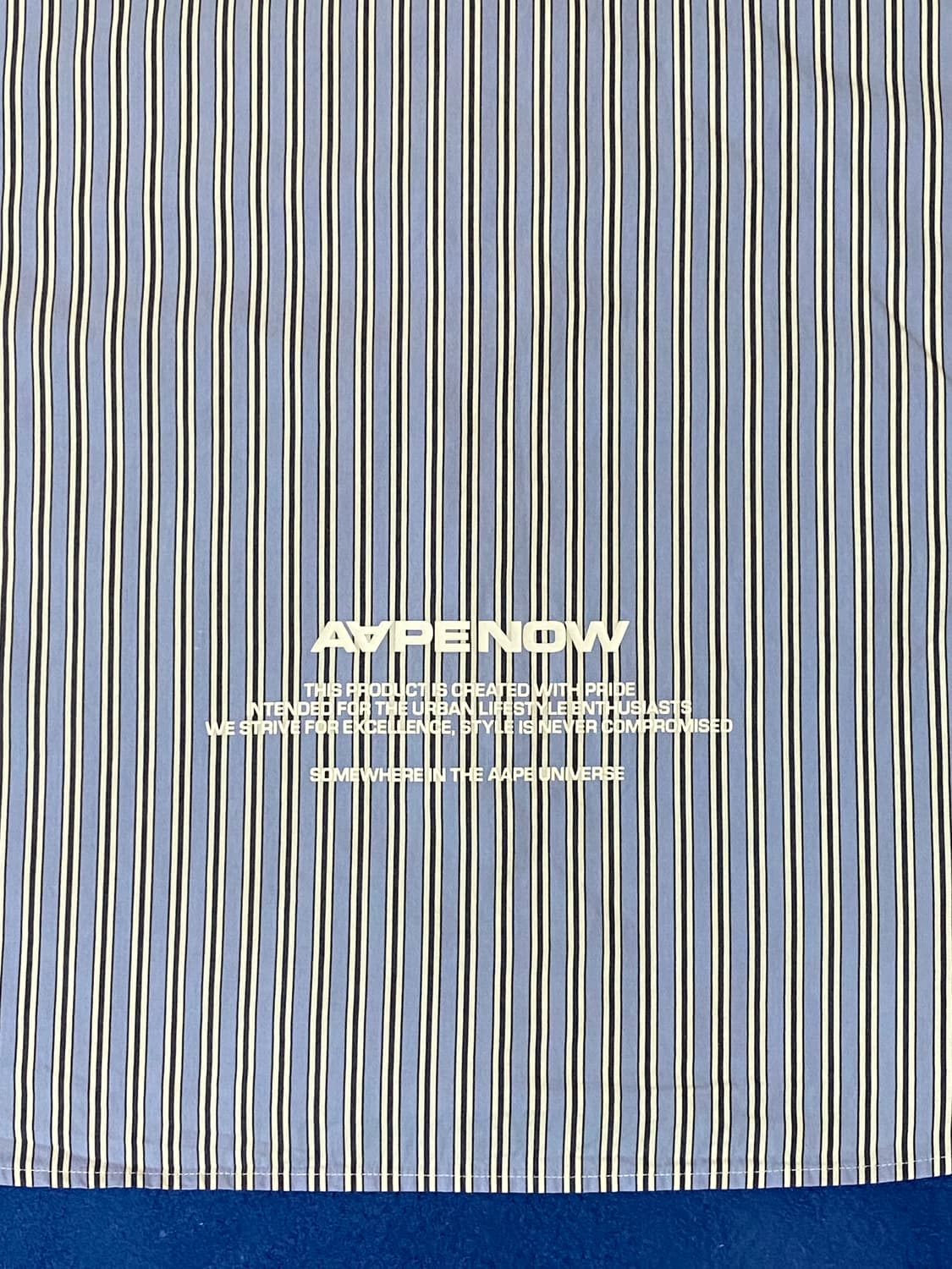 AAPE 에이프 베이프 나우 스트라이프 반팔 셔츠 라이트 블루 XL 상품이미지6