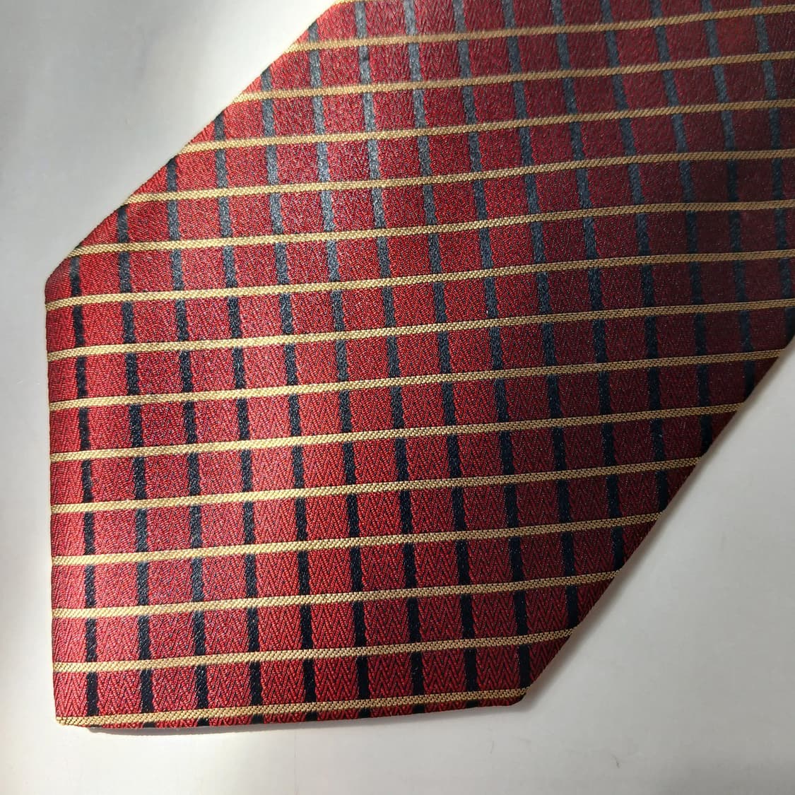 소니아 리키엘 실크 레드 스트라이프 넥타이 9.7cm A+등급 E918 상품이미지9