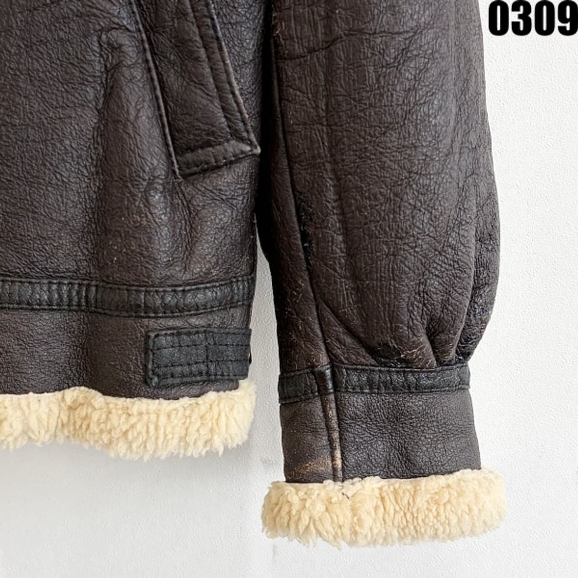 빈티지 B-3 무스탕 레더 자켓 L 0309 상품이미지4