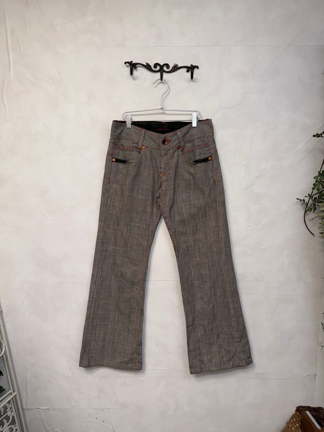 Gray glen check bootscut pants  상품이미지1