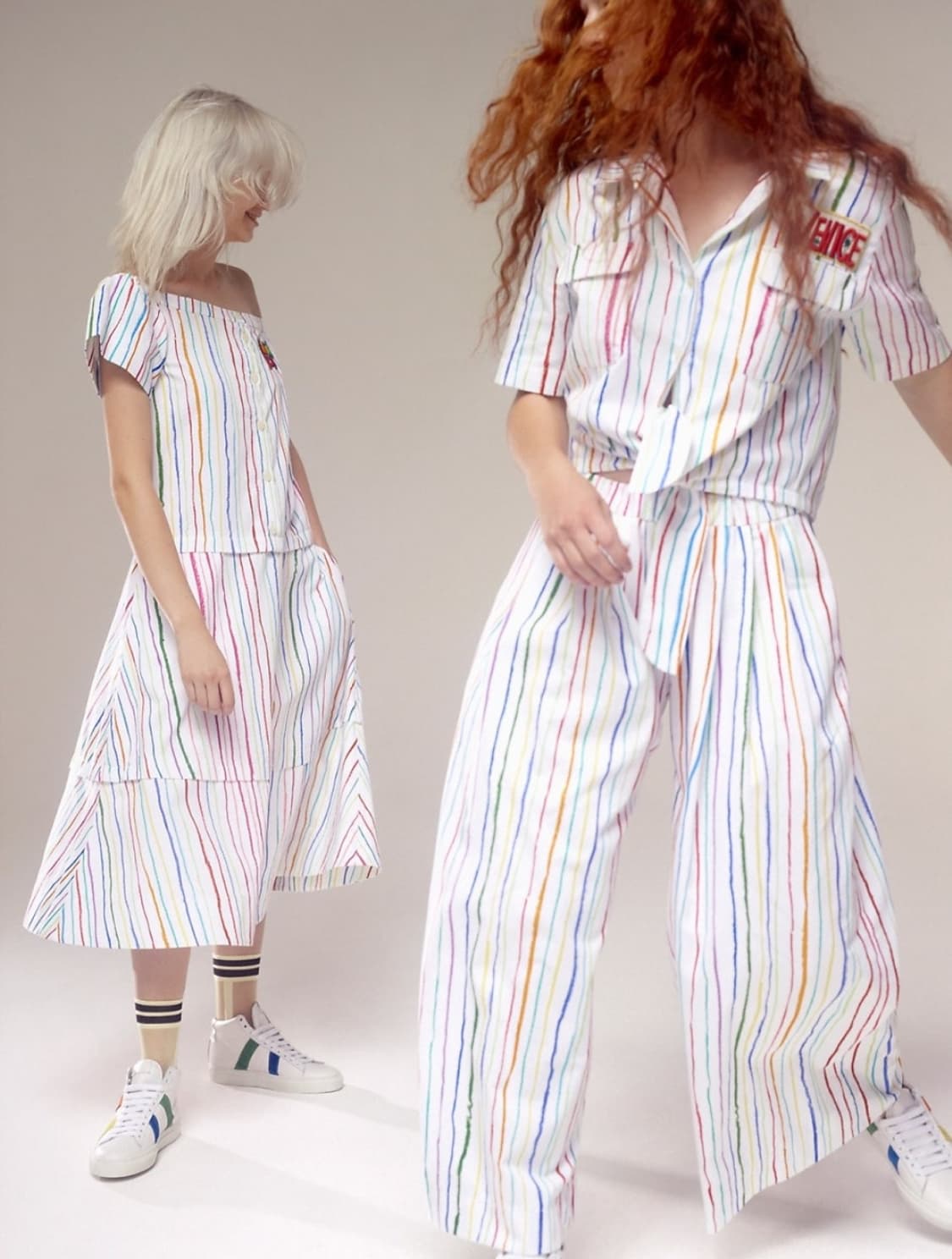 MIRA MIKATI 미라미카티 스트라이프 셔츠 스커트 세트 38 상품이미지1