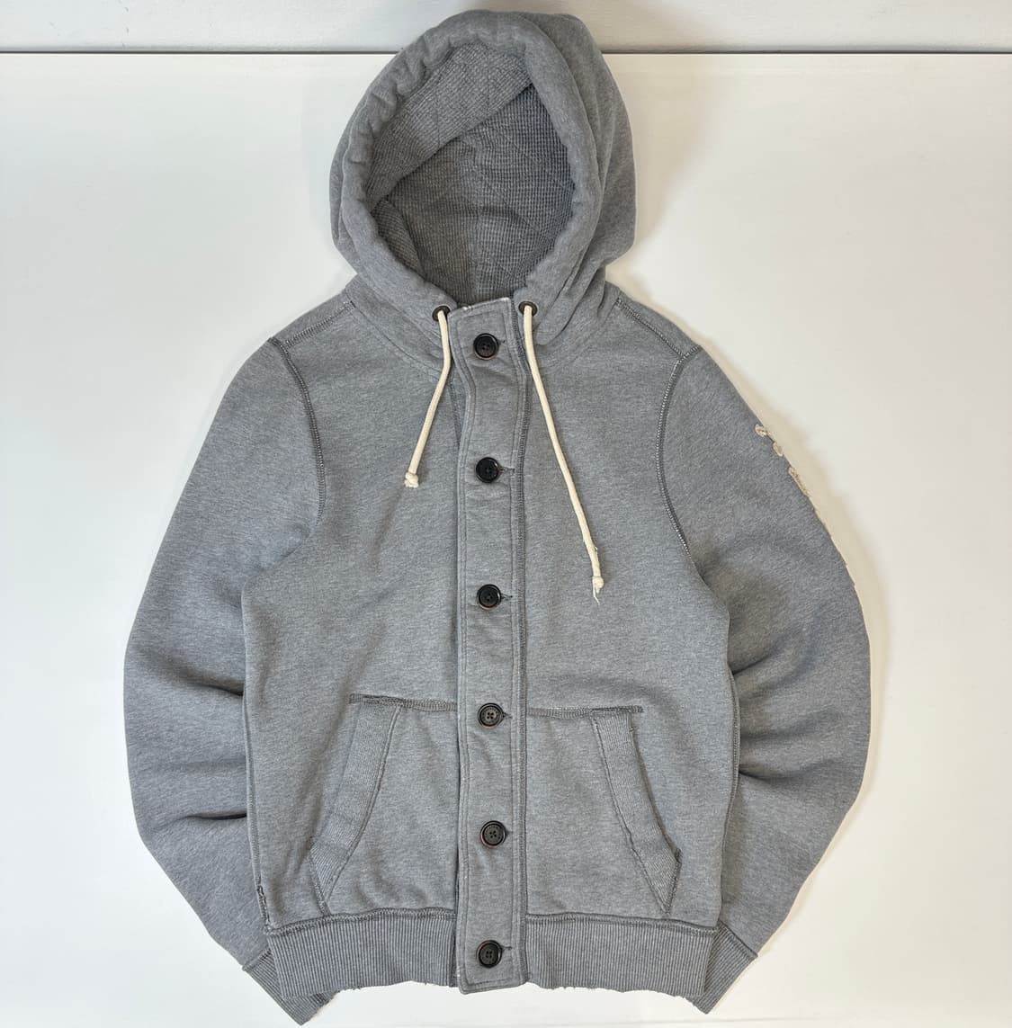 아베크롬비 스펠로고 후드 버튼 자켓 (라이트그레이) 상품이미지2