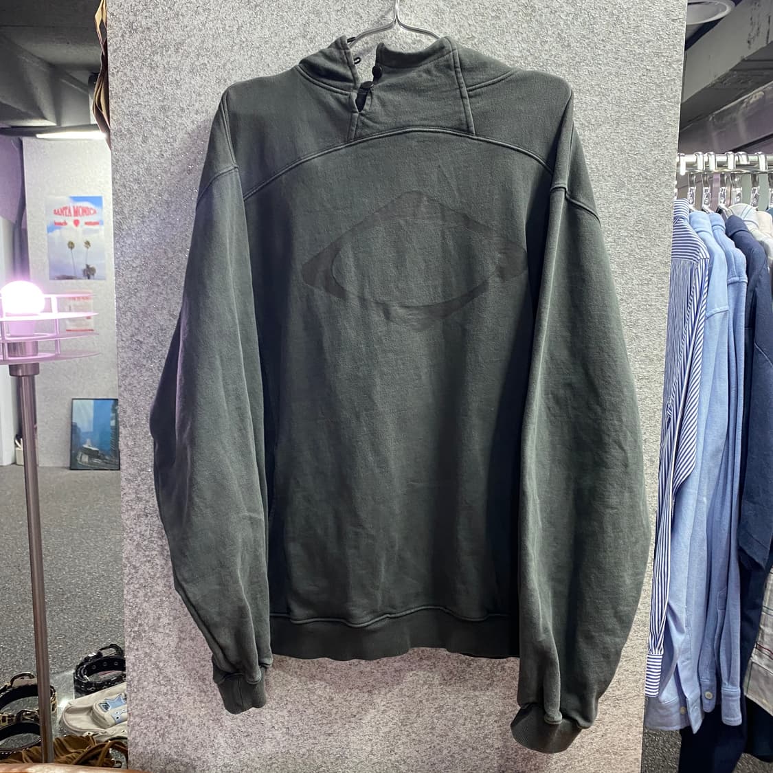 미스치프 사이드 버튼 차콜 워시드 후드티 B3911 상품이미지2