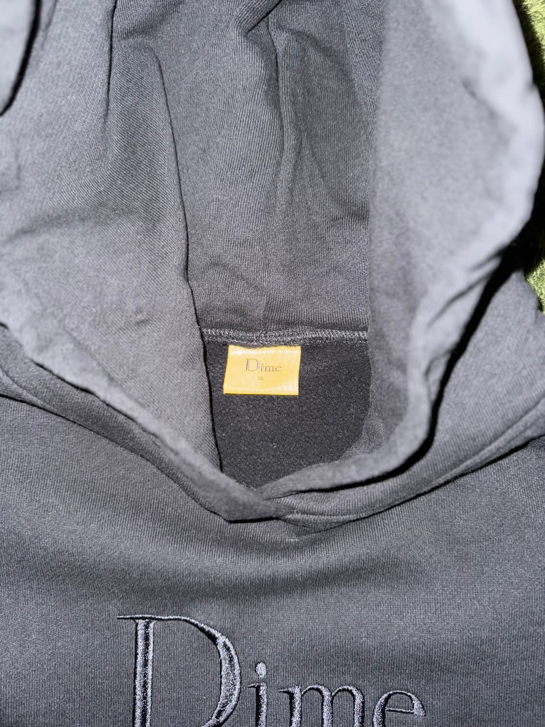 [XL] DIME 다임 엠브로더리 로고 루즈 핏 후디 후드티 블랙 상품이미지3