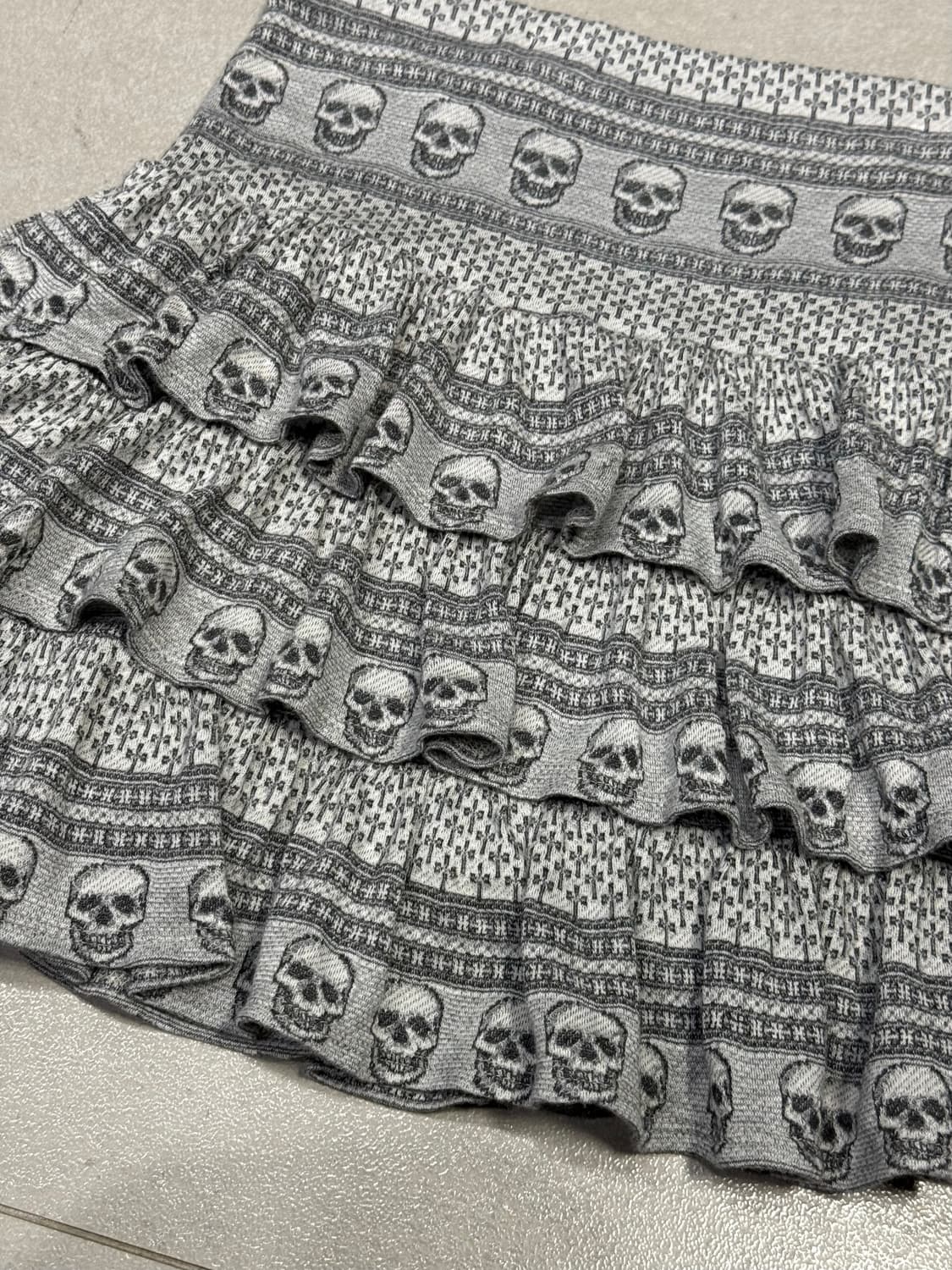 히스테릭 글래머 아카이브 3단 프릴 해골 패턴 스커트 치마 상품이미지3
