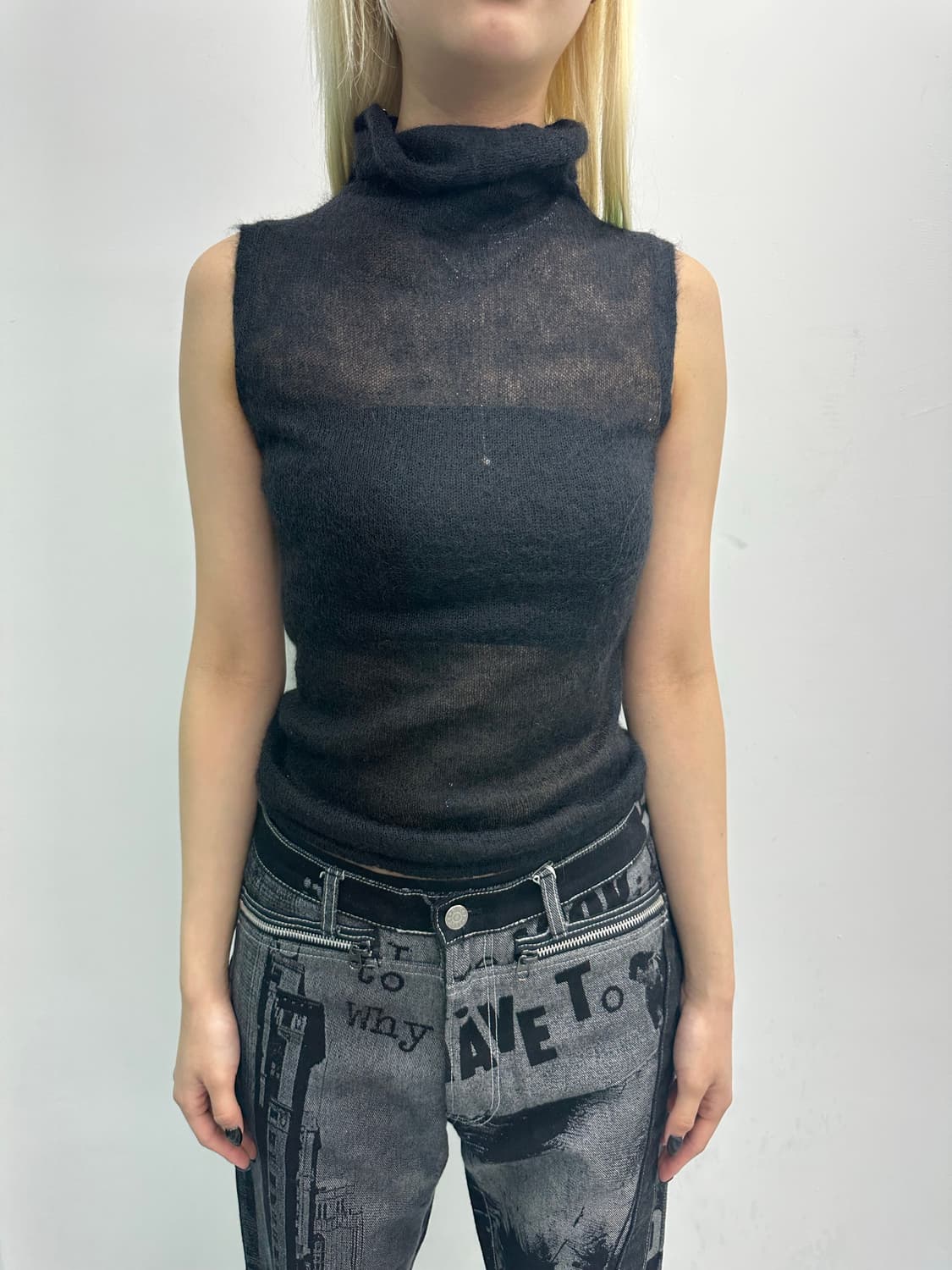 See through knit sleeveless 상품이미지4